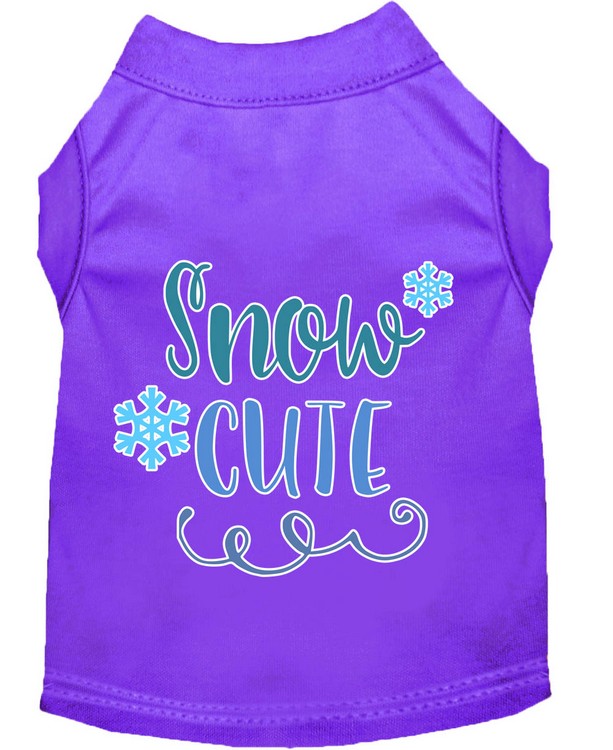 Snow Cute Screen Print Dog Shirt Purple XXL